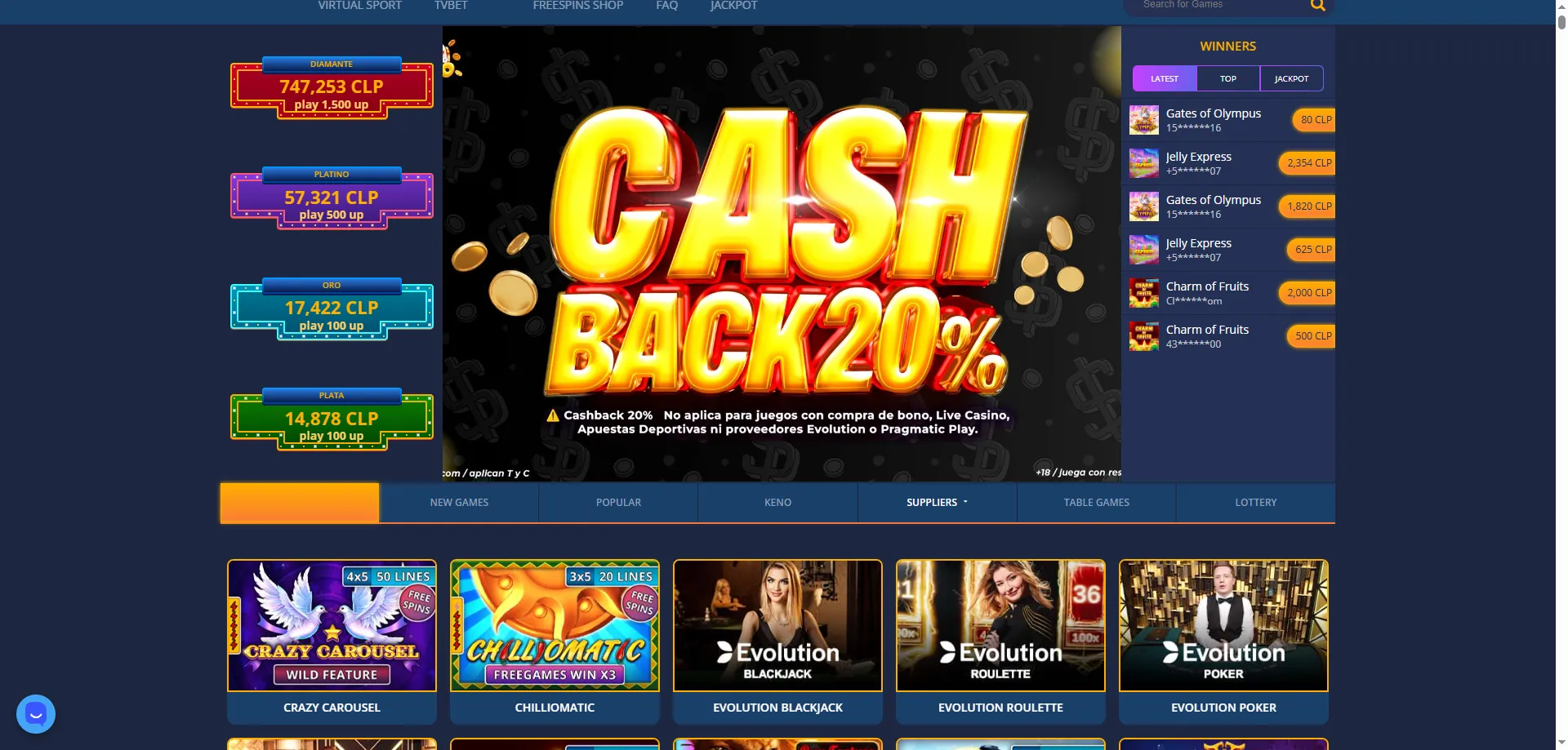 Nano Casino Chile plataforma de casino online en CLP 2026